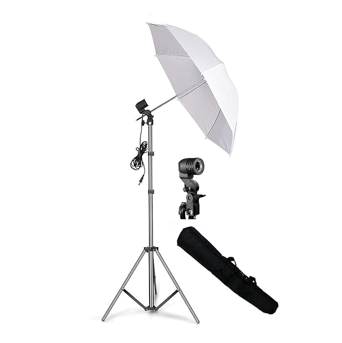 HIFFIN® Branded Mark I Umbrella White 80CM + Portable Foldable Umbrella Flash Photo Video Studio Lighting Photography Stand + Umbrella and Bulb Holder with Carry Bag - Image 4
