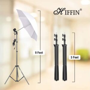 HIFFIN® Branded Mark I Umbrella White 80CM + Portable Foldable Umbrella Flash Photo Video Studio Lighting Photography Stand + Umbrella and Bulb Holder with Carry Bag
